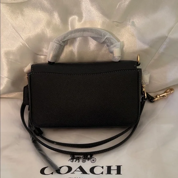 🖤💛Coach NWT Black Mini Josie Top Handle Bag with Crossbody Strap &Gold Hardware - Picture 5 of 8